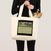 Art Deco Santa in Sky Grote Tote Bag (Voorkant (product))