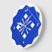 Art Deco sapphire blue geometrisch patroon Grote Klok (Hoek)