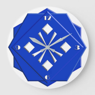 Art Deco sapphire blue geometrisch patroon Grote Klok