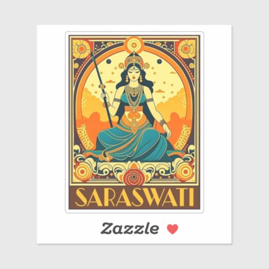 Art Deco Saraswati Sticker (Vel)