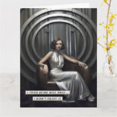  Art Deco Sassy Vrouw Kaart (Gele Bloem)