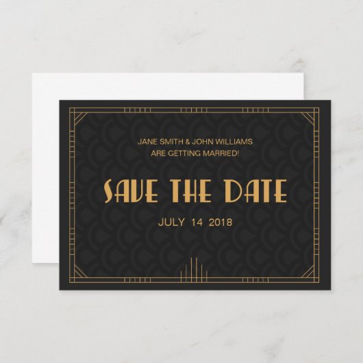Art Deco Save the Date (Voorkant / Achterkant)