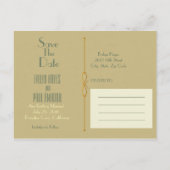  Art Deco Save The Date beroemd gemaakt door Gatsb Aankondigingskaart (Achterkant)