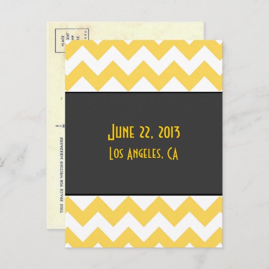 Art Deco Save the Date Briefkaart - alternatieve a (Voorkant / Achterkant)