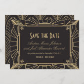 Art Deco Save the Date by Origami Prints (Voorkant / Achterkant)