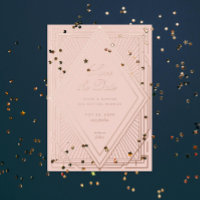 Art Deco Save the Date Diamond Blush Roos Gold