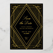 Art Deco Save the Date Folie Uitnodiging (Voorkant)