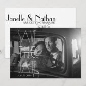 Art Deco Save the Date | Foto Uitnodiging (Voorkant / Achterkant)