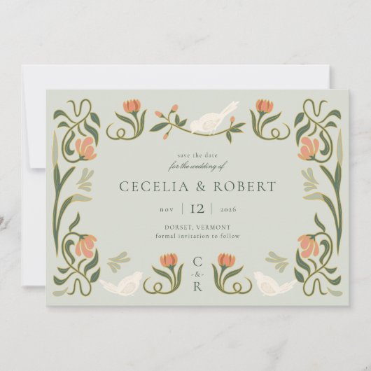  Art Deco Save the Date Kaart (Voorkant)