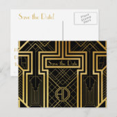 Art Deco Save the Date Kaart (Voorkant / Achterkant)