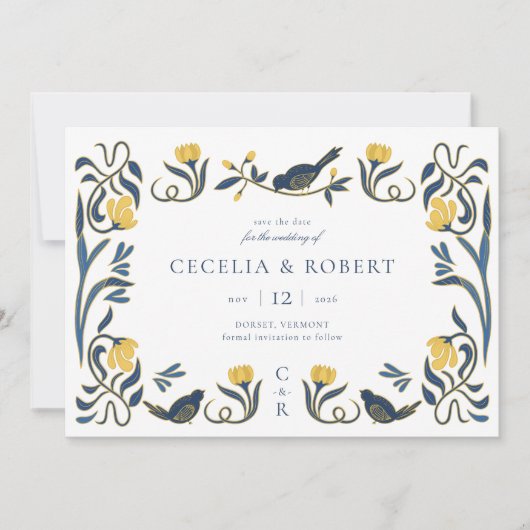  Art Deco Save the Date Kaart (Voorkant)