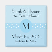 Art Deco Save the Date Magnet - Blue (Voorkant)