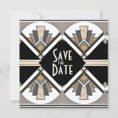 Art Deco Save the Date Plat Kaart (Voorkant)