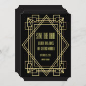 Art Deco Save the date Trouw uitnodiging (Voorkant / Achterkant)