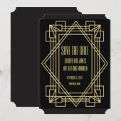 Art Deco Save the date Trouwkaart Kaart (Voorkant / Achterkant)