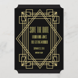 Art Deco Save the date Trouwkaart Kaart