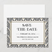 Art Deco Save The Date uitnodiging (Voorkant / Achterkant)