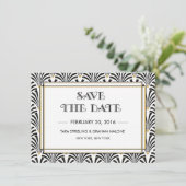 Art Deco Save The Date uitnodiging (Staand voorkant)