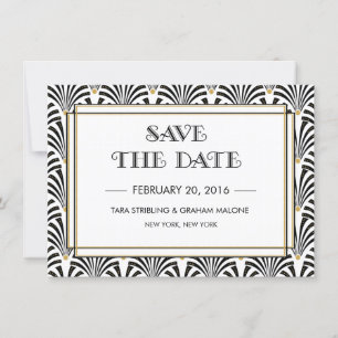 Art Deco Save The Date uitnodiging