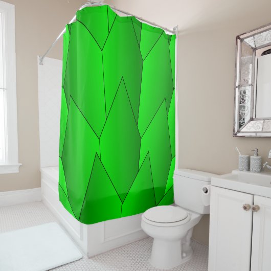 Art Deco Scales Design Green Shower Curtain Douchegordijn (In situ)