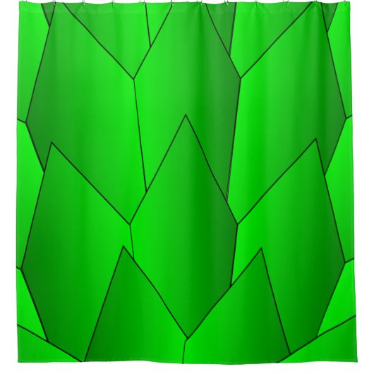 Art Deco Scales Design Green Shower Curtain Douchegordijn (Voorkant)