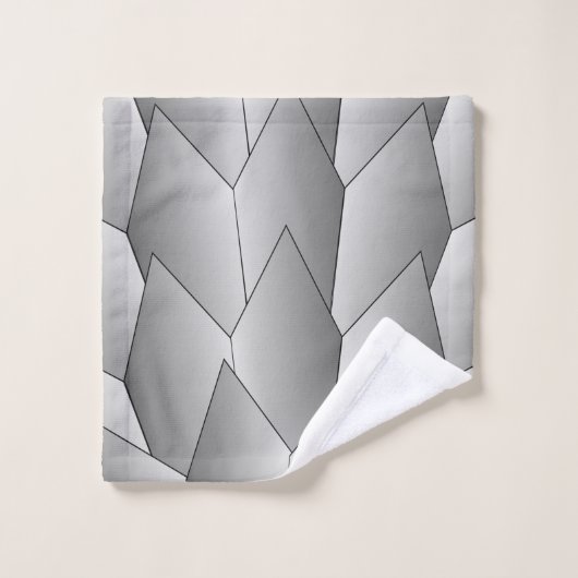 Art Deco Scales Design Grey Bath Towel Set Bad Handdoek (Wasdoekje)