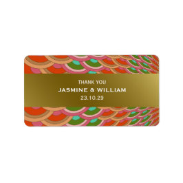 Art Deco  Scallop Asian Wedding Party Favor Etiket