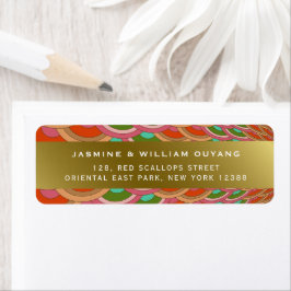 Art Deco  Scallop Fan Asian Wedding Address Etiket
