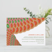 Art Deco  Scallop Fan Boho Asian Wedding Kaart (Staand voorkant)