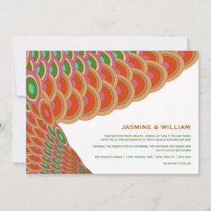 Art Deco Scallop Fan Boho Asian Wedding Kaart