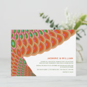 Art Deco  Scallop Fan Boho Asian Wedding Kaart (Staand voorkant)