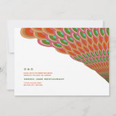 Art Deco  Scallop Fan Boho Asian Wedding Kaart (Achterkant)