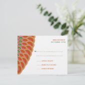 Art Deco  Scallop Fan Boho Asian Wedding RSVP Kaartje (Staand voorkant)