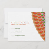 Art Deco  Scallop Fan Boho Asian Wedding RSVP Kaartje (Achterkant)