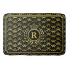 Art Deco Scallop Gold Black Laurel WreatCrown