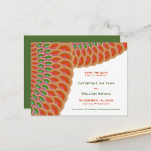 Art Deco  Scallop Patroon opslaan Datum Aankondigingskaart