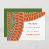 Art Deco  Scallop Patroon opslaan Datum Aankondigingskaart (Voorkant / Achterkant)