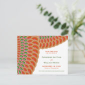 Art Deco  Scallop Patroon opslaan Datum Aankondigingskaart (Staand voorkant)