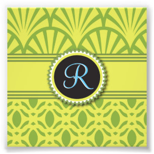  Art Deco Scalloped Limoen Foto Afdruk