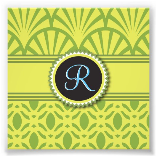 Art Deco Scalloped Limoen Foto Afdruk (Voorkant)