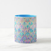 Art Deco Scallops Verjaardagscadeau voor Haar Pink Mok (Midden)