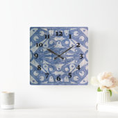 ART DECO SCANDINAVIAN BLUE by Slipperywindow Vierkante Klok (Huis)