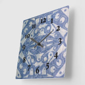 ART DECO SCANDINAVIAN BLUE by Slipperywindow Vierkante Klok (Hoek)