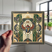 Art Deco Scarab Beetle Egyptian Sun Design Tegeltje