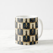 Art Deco schaakmok Koffiemok (Voorkant rechts)
