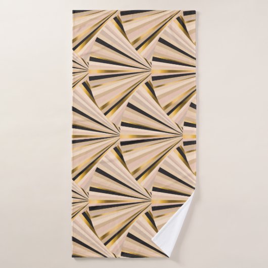 Art Deco Schalen: Geometrische Gouden Glamour Badhanddoek (Badhanddoek)