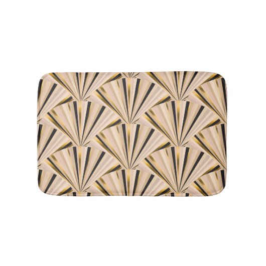 Art Deco Schalen: Geometrische Gouden Glamour Badmat (Voorkant)