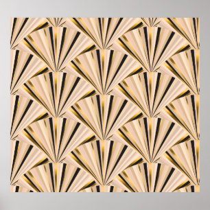 Art Deco Schalen: Geometrische Gouden Glamour Poster