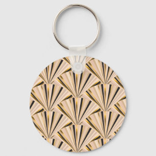 Art Deco Schalen: Geometrische Gouden Glamour Sleutelhanger