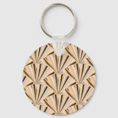 Art Deco Schalen: Geometrische Gouden Glamour Sleutelhanger (Achterkant)